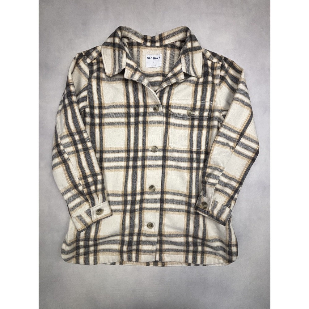 Old Navy Wool Shacket Womens Medium BW Plaid Shirt Jacket 752053 M
